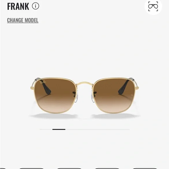 Ray-Ban Gold Frame Frank Sunglasses with Brown Case Ray-Ban Frank Titanium S (51 - 20) with Blue lenses and Gold  main image 2